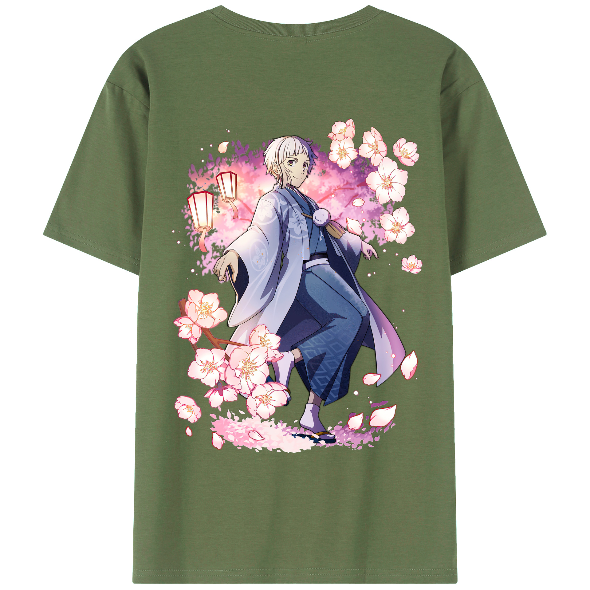 （画像用） 文豪ストレイドッグス Bungo Stray Dogs 綿100％ メンズ半袖Tシャツ（バックプリント） 通気性